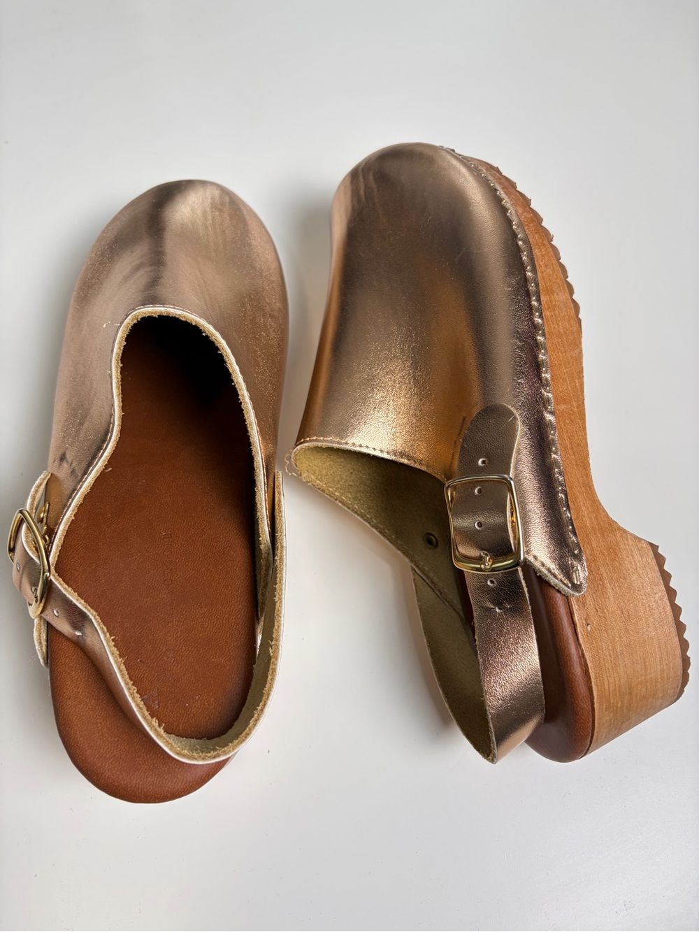 ANTHROPOLOGIE Rose Gold ABBA Clogs‎ 39 - Picture 16 of 16